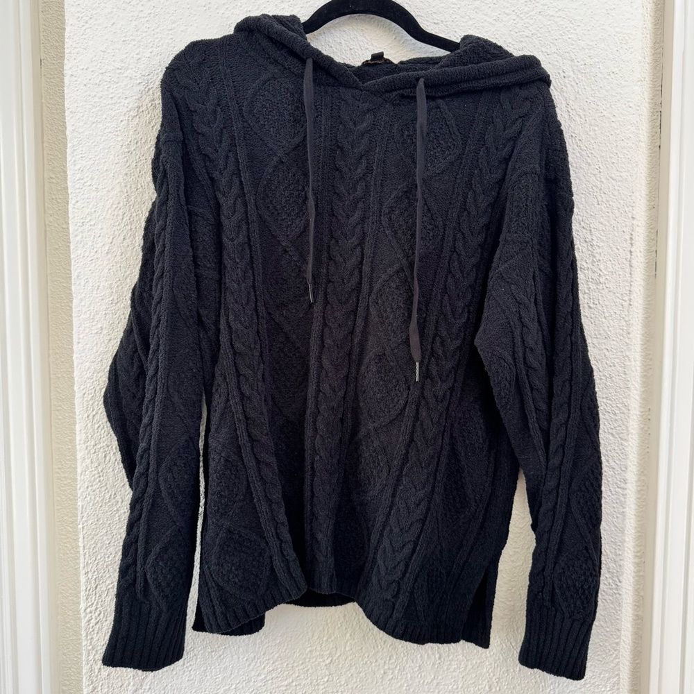 P.J. Salvage Charcoal Cable Knit Hoodie